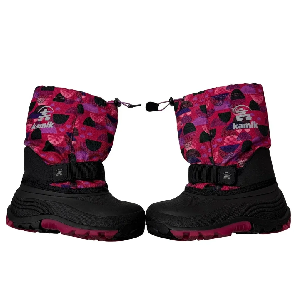 Kamik‎ Kids Insulated Waterproof Winter Boots Girls 1 Pink Print